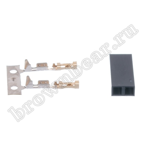 Разъем 1х2 гнездо на кабель, шаг 2.54мм, с контактами фото 4