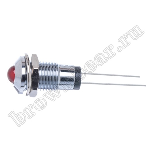 Светодиод 12В в корпусе индикаторный, красный, 12.0 mcd фото 6