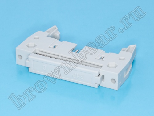 Разъем IDC 2х12 вилка на плоский кабель, шаг 2.54мм, с защелками IDCC-24 фото 2