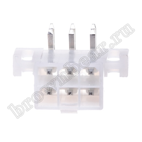 Разъем питания Mini-Fit 6 контактов, вилка на плату, прямой угол, под винты, шаг 4,2мм MF-6MRB фото 9