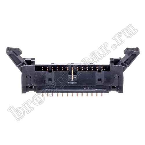 Разъем IDC 2х13 вилка на плату, шаг 2.54мм, с защелками SCM-26 фото 6