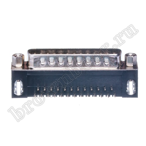 Разъем D-SUB 25 контактов, вилка на плату, прямой угол  7.2мм DRB-25MA фото 3