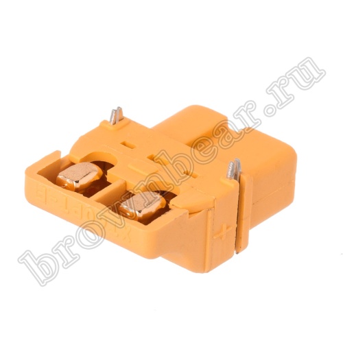 Разъем питания XT60 для АКБ, 2 контакта, розетка на плату, угловой, SMD XT60PT-F.G.Y фото 3