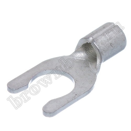 Клемма вилочная обжимная тип "U" 5.3 мм на провод 1.5 - 2.5 мм² с защелкой, неизолированная, кратно 100шт. TYL-2-5