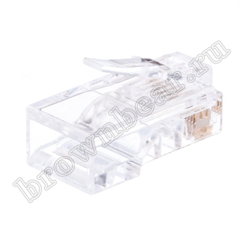 Разъём RJ-45 (8P8C) 3 зубца, вилка под плоскую витую пару TP-8P8C-S3 фото 5