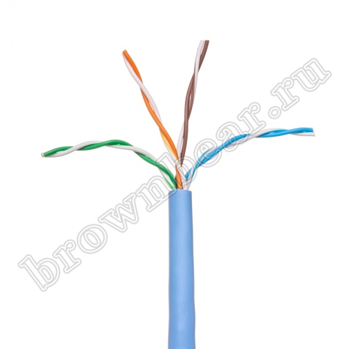 Кабель Витая пара, 4 пары, медный, 5е категория, многожильный, синий, PCnet,  бухта 300м PCnet