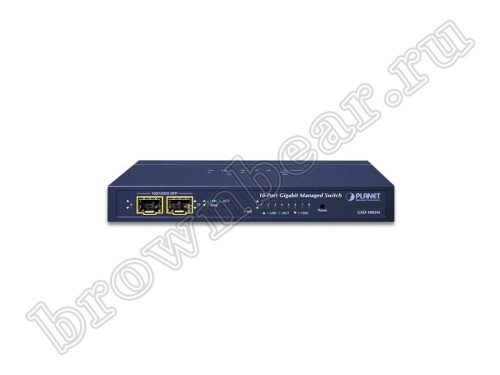 GSD-1002M Управляемый L2 коммутатор Planet, 8 портов 10/100/1000Мбит/с, 2 порта SFP 100/1000Мбит/с, питание через POE или от 12 В DC (адаптер в комплекте) фото 3