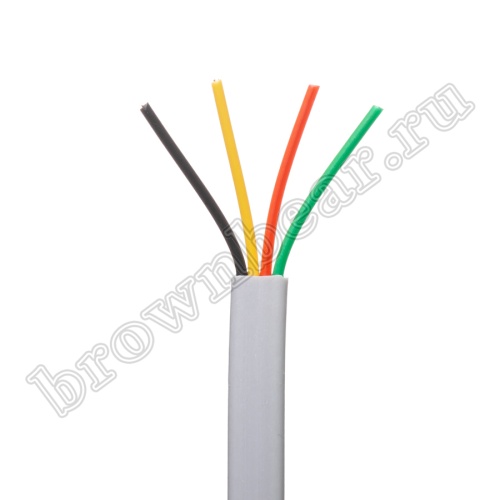 Кабель телефонный 4 жилы, бухта 100м, серый 