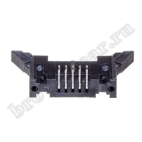 Разъем IDC 2х5 вилка на плату, шаг 2.54мм, с защелками, прямой угол SCM-10R фото 5