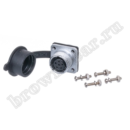 Разъём М14 6 контактов розетка на блок, квадратный фланец фото 2