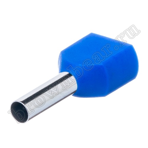 Кабельный наконечник штыревой втулочный изолированный НШВИ2 10 мм, под опрессовку на провод 2.5 мм², упаковка 100шт. TIC2-2.5-10