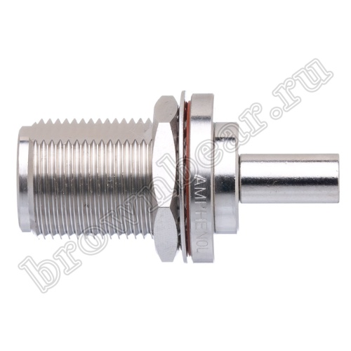 Разъем N Amphenol, гнездо на приборный блок под RG-58, обжимной, крепление гайка 082-5378-RFX фото 5