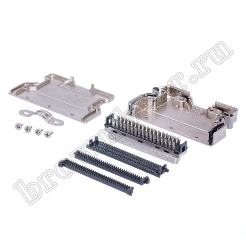 Разъем Micro D-SUB 68 контактов, вилка на кабель с корпусом, зажим MDI-68M фото 5