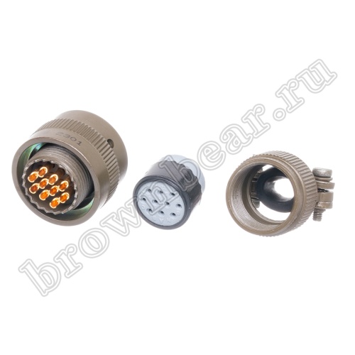 Разъём Amphenol серии 62IN, 10 контактов, розетка на кабель, тип 12, байонетный 62IN-16F-12-10S фото 2