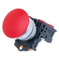 Кнопка управления грибок, без фиксации, d 38 мм, НЗ, красная TN2BMR-1B