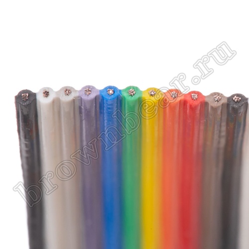 Кабель плоский, шлейф 16 проводников, шаг 1.27 мм, цветной фото 2