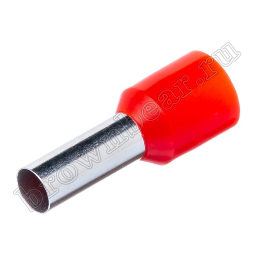 Кабельный наконечник штыревой втулочный изолированный НШВИ 12 мм, под опрессовку на провод 10.0 мм², упаковка 100шт. TIC-10.0-12