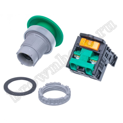 Кнопка управления грибок, без фиксации, d 38 мм, НР, зеленая TN2BMG-1A фото 7