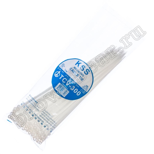 Стяжка (хомут) нейлоновая 300 x 4.8 мм с крепежным отверстием, белая, упаковка 100 шт. CCTCV-300 фото 5