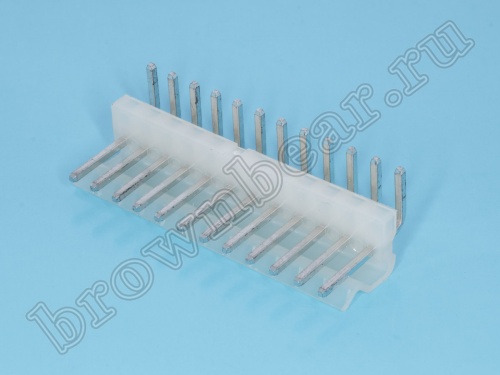 Разъем питания 12 контактов, вилка на плату, прямой угол, шаг 3.96 мм PWL-12R