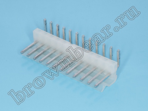 Разъем питания 12 контактов, вилка на плату, прямой угол, шаг 3.96 мм PWL-12R