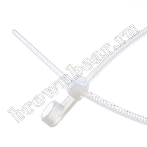 Стяжка (хомут) нейлоновая 205 x 4.2 мм с крепежным отверстием, белая, упаковка 100 шт. TCV-205 фото 4