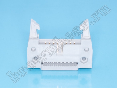 Разъем IDC 2х8 вилка на плоский кабель, шаг 2.54мм, с защелками IDCC-16 фото 5