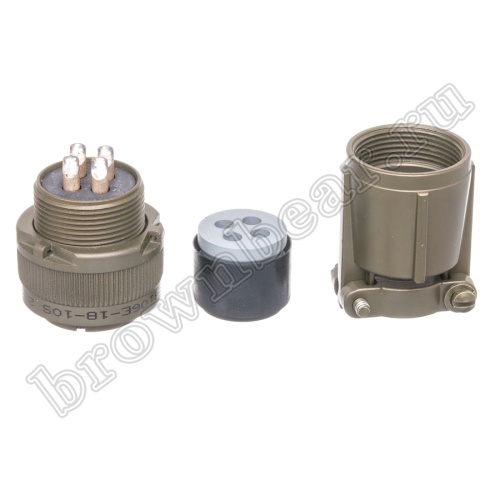 Разъём Amphenol серии MS, 4 контакта, розетка на кабель, тип 18, резьбовой MS3106E-18-10S фото 4