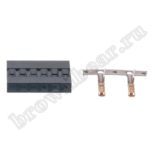 Разъем 1х6 гнездо на кабель, шаг 2.54мм, с контактами фото 5