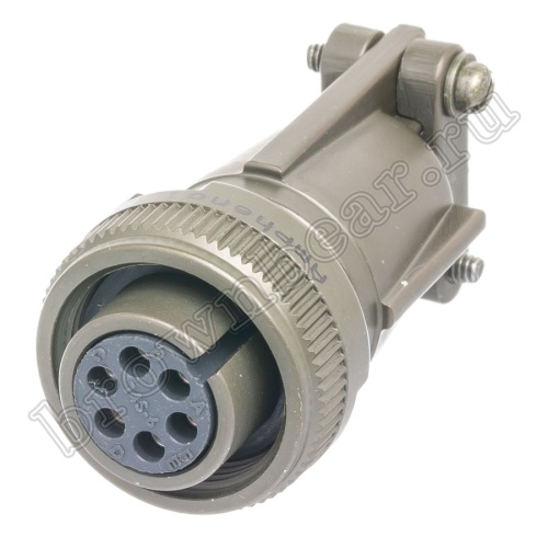 Разъём Amphenol серии MS, 6 контактов, розетка на кабель, тип 14S, резьбовой MS3106E-14S-6S