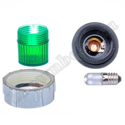 Лампа неоновая индикаторная 220В, d 25 мм, зеленая фото 4