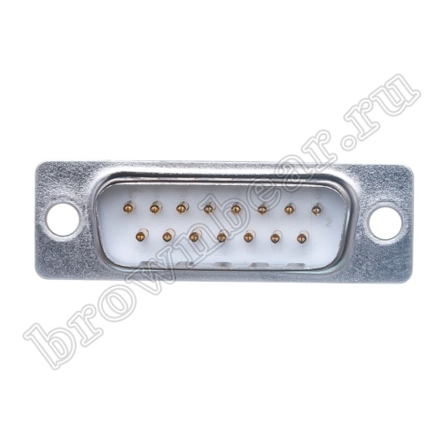 Разъем D-SUB  15 контактов, вилка на кабель, пайка, тип 2 DB-15M фото 4