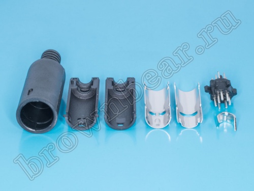 Вилка mini DIN 7 контактов на кабель MDN-7M фото 4