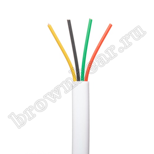 Кабель телефонный 4 жилы, бухта 100м, белый 