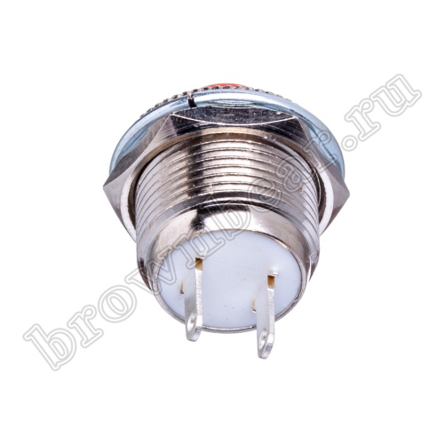 Кнопка без фиксации в металлическом корпусе, круглая на блок, НР, 220В, красная PSW-3-R фото 4