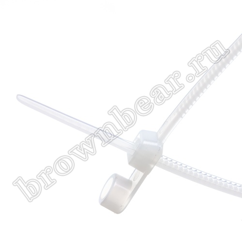 Стяжка (хомут) нейлоновая 300 x 4.8 мм с крепежным отверстием, белая, упаковка 100 шт. CCTCV-300 фото 3