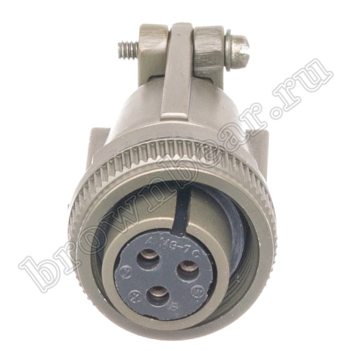 Разъём Amphenol серии MS, 3 контакта, розетка на кабель, тип 14S, резьбовой MS3106E-14S-7S фото 7