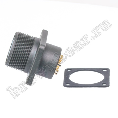 Разъём промышленный круглый MIL-5015 серии MS 10 контактов, гнездо на блок фото 3