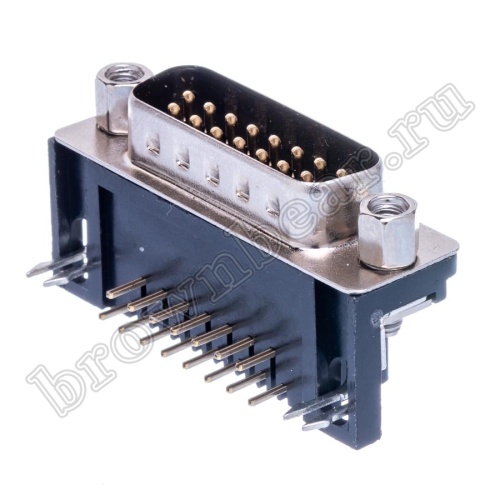 Разъем D-SUB 15 контактов, вилка на плату, прямой угол  9.4мм DRB-15MB фото 5