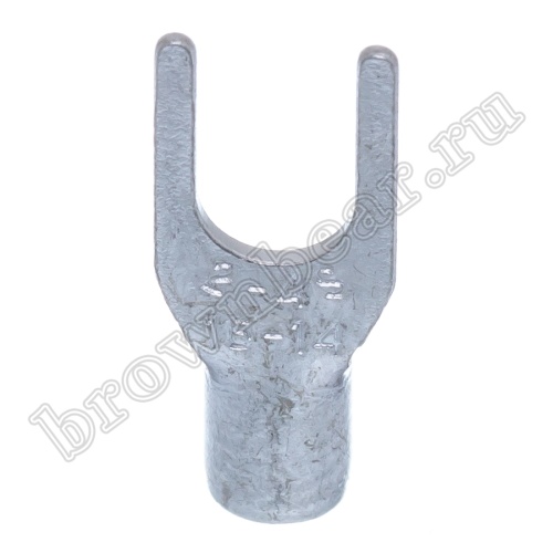 Клемма вилочная обжимная тип "U" 4.3 мм на провод 1.5 - 2.5 мм² с защелкой, неизолированная, кратно 100шт. TYL-2-4 фото 4