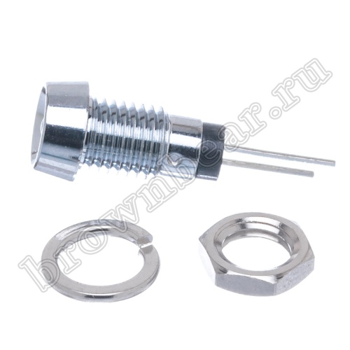 Светодиод 12В в корпусе индикаторный, зеленый, 12.0 mcd фото 5