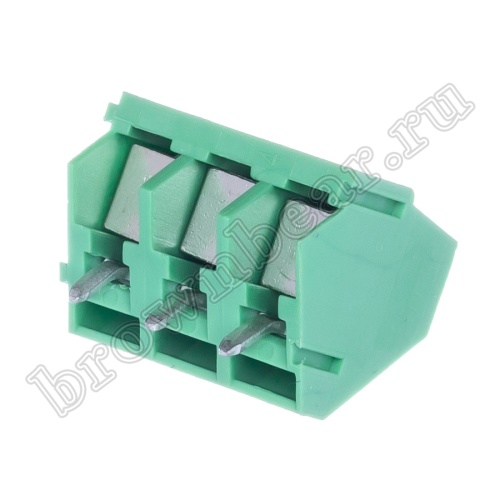 Клеммник винтовой на плату, 3 контакта, 5.0 мм, угловой, 60 градусов TB-03BL фото 6