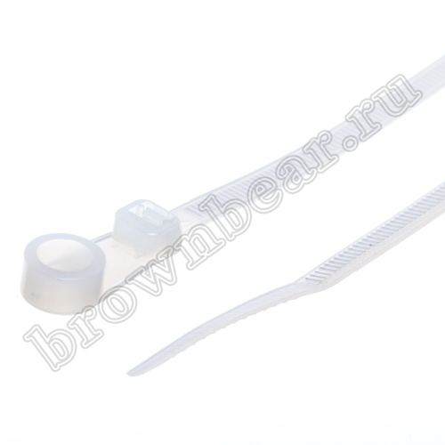 Стяжка (хомут) нейлоновая 155 x 3.7 мм с крепежным отверстием, белая, упаковка 100 шт. TCV-155 фото 4