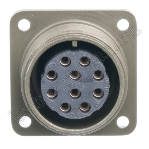 Разъём Amphenol серии MS, 10 контактов, розетка на блок, тип 18, резьбовой MS3102E-18-1S фото 5