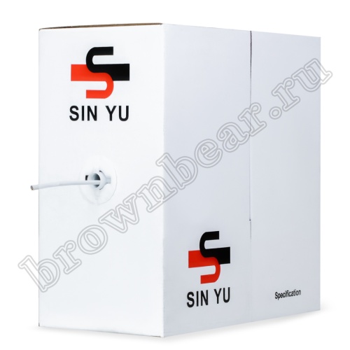 Кабель Витая пара, 4 пары, медный, 5e категория, многожильный, экранированный, серый, бухта 305м SIN YU фото 4