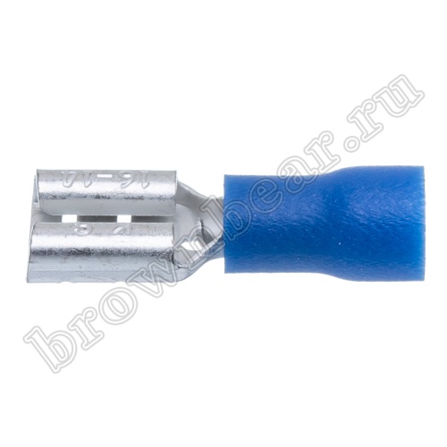 Клемма плоская обжимная 6.3 мм, гнездо на провод 1.5 - 2.5 мм², изолированная, кратно 100шт., РПИ-М TAI-2F фото 2