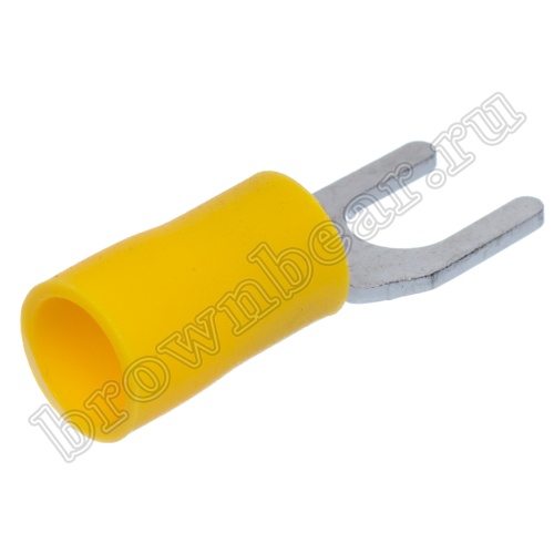 Клемма вилочная обжимная тип "U" 5.3 мм на провод 4.0 - 6.0 мм², изолированная, кратно 100шт. TYI-5.5-5 фото 4