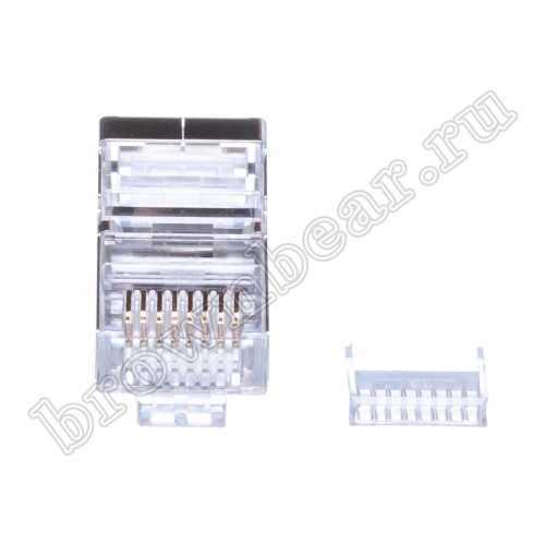 Разъём RJ-45 (8P8C) со вставкой, вилка под экранированную одножильную витую пару TPS5-8P8C-S фото 3