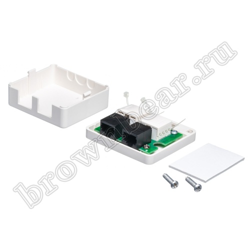 Розетка компьютерная накладная двойная RJ-45 категория 5е, тип KRONE, белая  фото 3