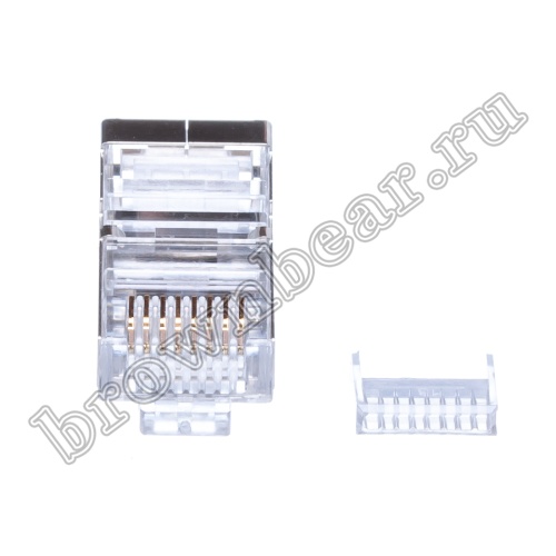 Разъём RJ-45 экранированный, 5 категории, для одножильного, кабеля cо вставкой  TPS5-8P8C-S фото 2